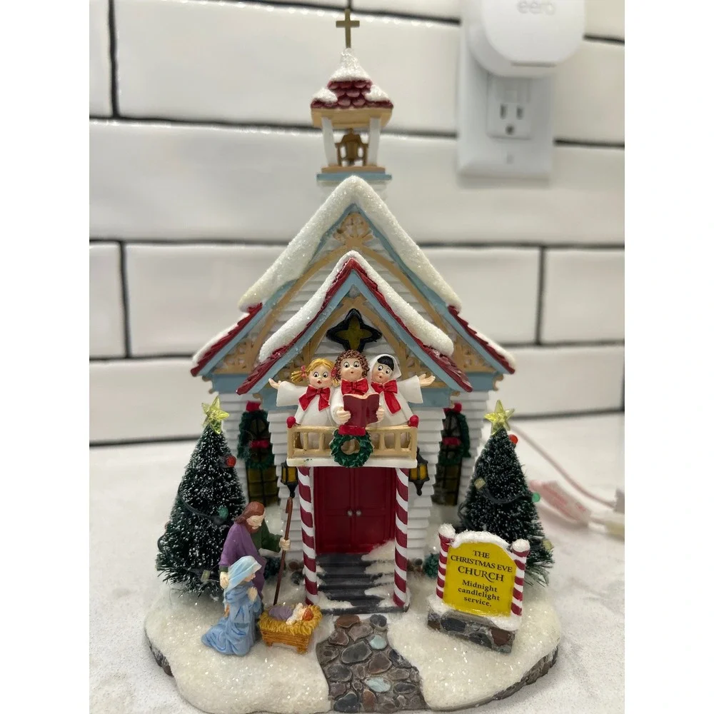 Department 56 Twas The Night Before Christmas Eve Church Village 2003 Lighted